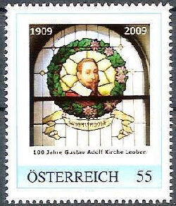Briefmarke 100 Jahre Evangelische Pfarrgemeinde Leoben